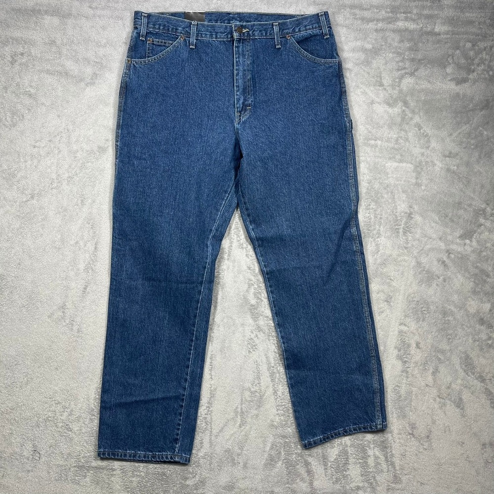Dickies Carpenter Jeans Mens 40(38)x34(32) Blue Relaxed Fit Straight‎ Leg NWT